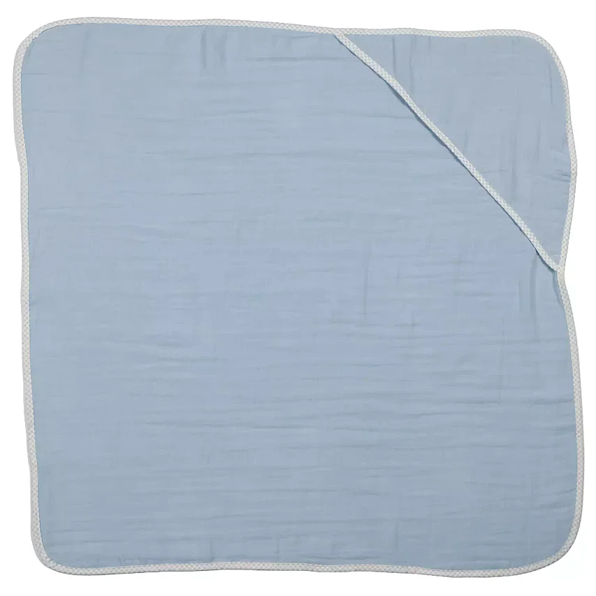 Ella Bonna Bebek Müslin %100 Pamuk Havlu Kundak  80x80cm Mavi - 5
