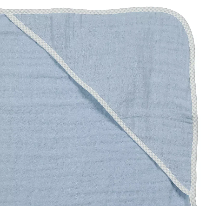 Ella Bonna Bebek Müslin %100 Pamuk Havlu Kundak  80x80cm Mavi - 6