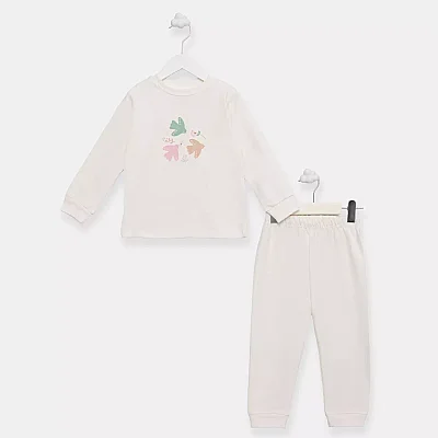 Ella Bonna Pijama Takımı Ekru 