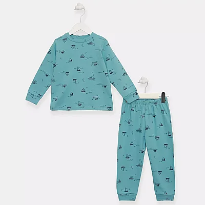 Ella Bonna Pijama Takımı Mavi Gemi 