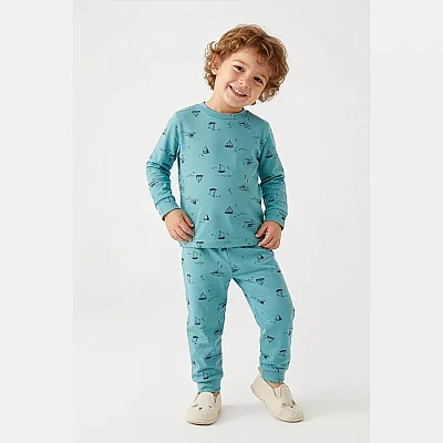 Ella Bonna Pijama Takımı Mavi Gemi - 2