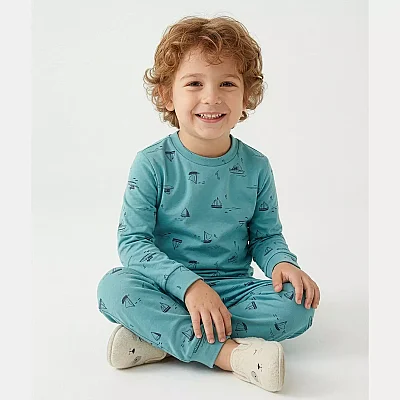 Ella Bonna Pijama Takımı Mavi Gemi - 3