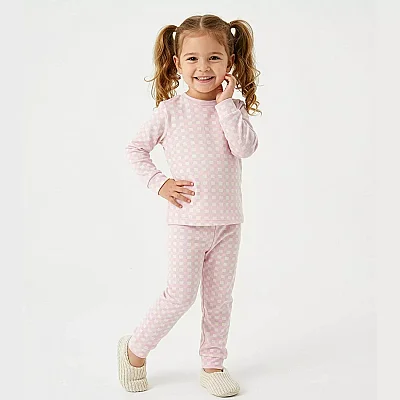 Ella Bonna Pijama Takımı Pembe Ekose - 2