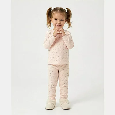 Ella Bonna Pijama Takımı Somon Kalp - 3