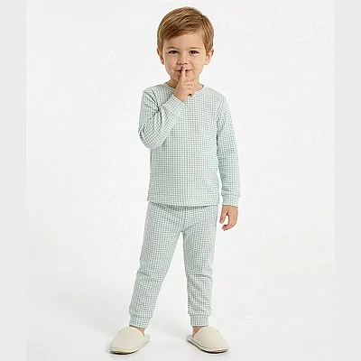 Ella Bonna Pijama Takımı Yeşil Ekose - 2