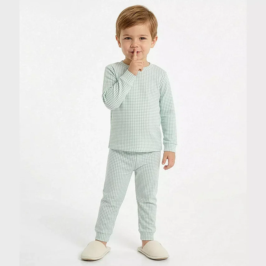 Ella Bonna Pijama Takımı Yeşil Ekose - 2