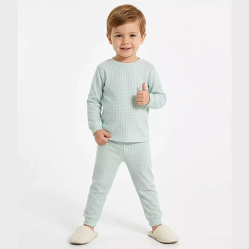 Ella Bonna Pijama Takımı Yeşil Ekose - 3