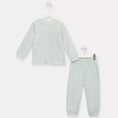 Ella Bonna Pijama Takımı Yeşil Ekose 