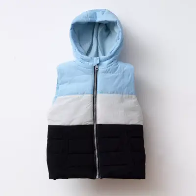 Ella Bonna Şişme Yelek Parçalı Mavi