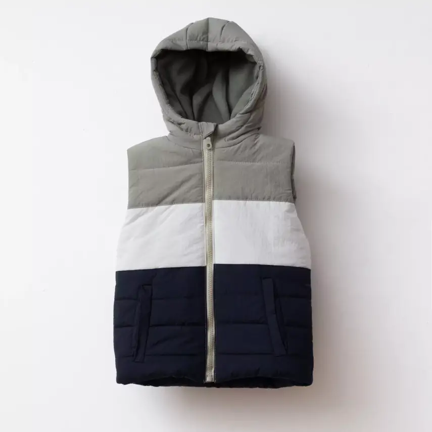 Ella Bonna Şişme Yelek Parçalı Yeşil - 1