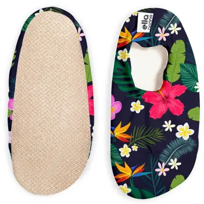 Ella Bonna Unisex Deniz Patiği Kaydırmaz Taban Çiçekler - 3