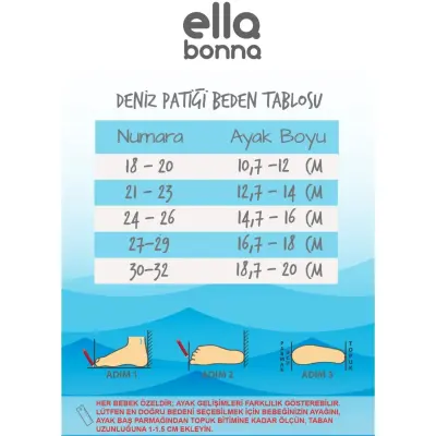 Ella Bonna Unisex Deniz Patiği Kaydırmaz Taban Yengeç ve Balık - 4