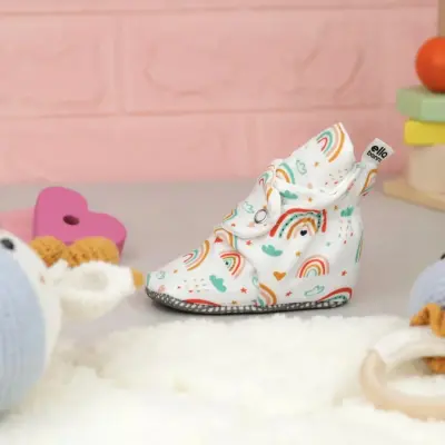 Ella Bonna Unisex Ev Botu Organik Pamuk Kaydırmaz Taban Gökkuşağı - 3