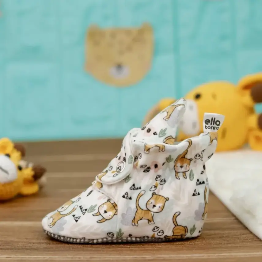 Ella Bonna Unisex Ev Botu Organik Pamuk Kaydırmaz Taban Kedi - 3