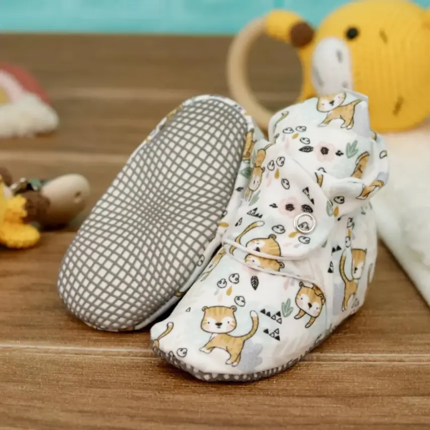 Ella Bonna Unisex Ev Botu Organik Pamuk Kaydırmaz Taban Kedi - 13