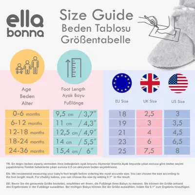 Ella Bonna Unisex Ev Botu Organik Pamuk Kaydırmaz Taban Pembe - 7