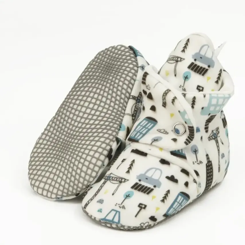 Ella Bonna Unisex Ev Botu Organik Pamuk Kaydırmaz Taban Şehir Hayatı - 1