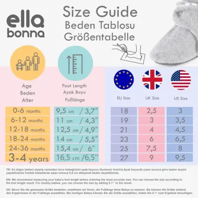 Ella Bonna Unisex Panduf Organik Pamuk Kaydırmaz Taban Açık Gri - 6