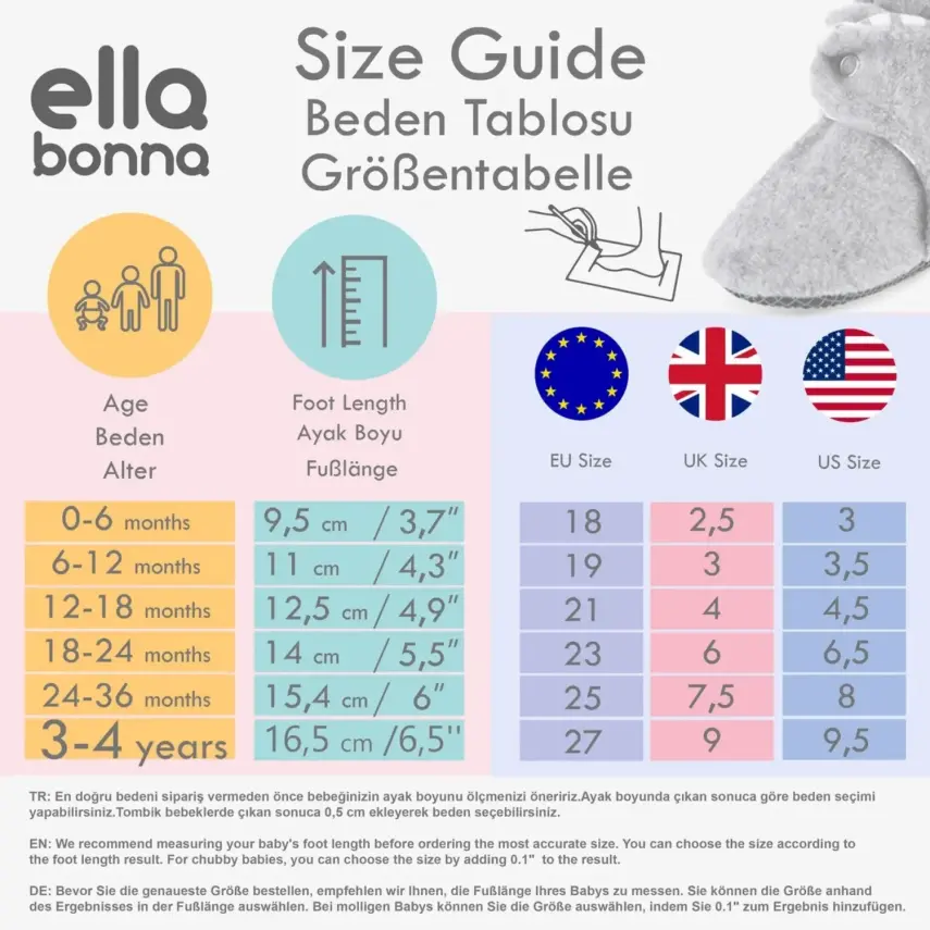 Ella Bonna Unisex Panduf Organik Pamuk Kaydırmaz Taban Bej - 13