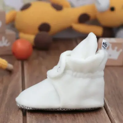 Ella Bonna Unisex Panduf Organik Pamuk Kaydırmaz Taban Beyaz - 7