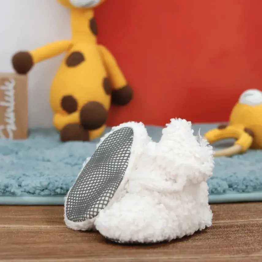 Ella Bonna Unisex Panduf Organik Pamuk Kaydırmaz Taban KIRIK BEYAZ - 5