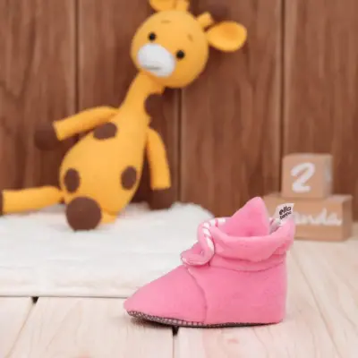 Ella Bonna Unisex Panduf Organik Pamuk Kaydırmaz Taban Pembe - 3