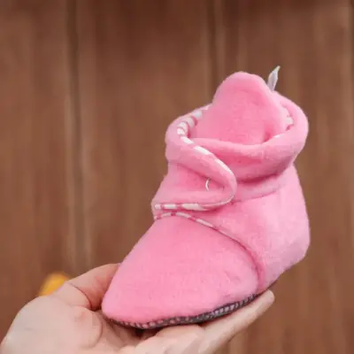 Ella Bonna Unisex Panduf Organik Pamuk Kaydırmaz Taban Pembe - 7