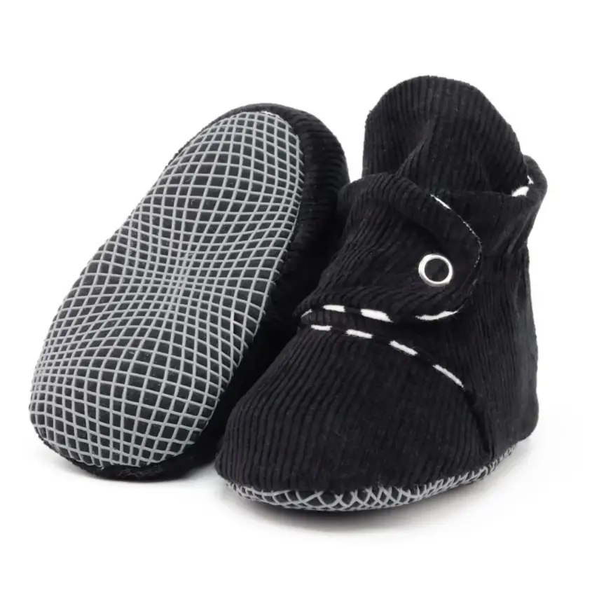 Ella Bonna Unisex Panduf Organik Pamuk Kaydırmaz Taban Siyah - 1