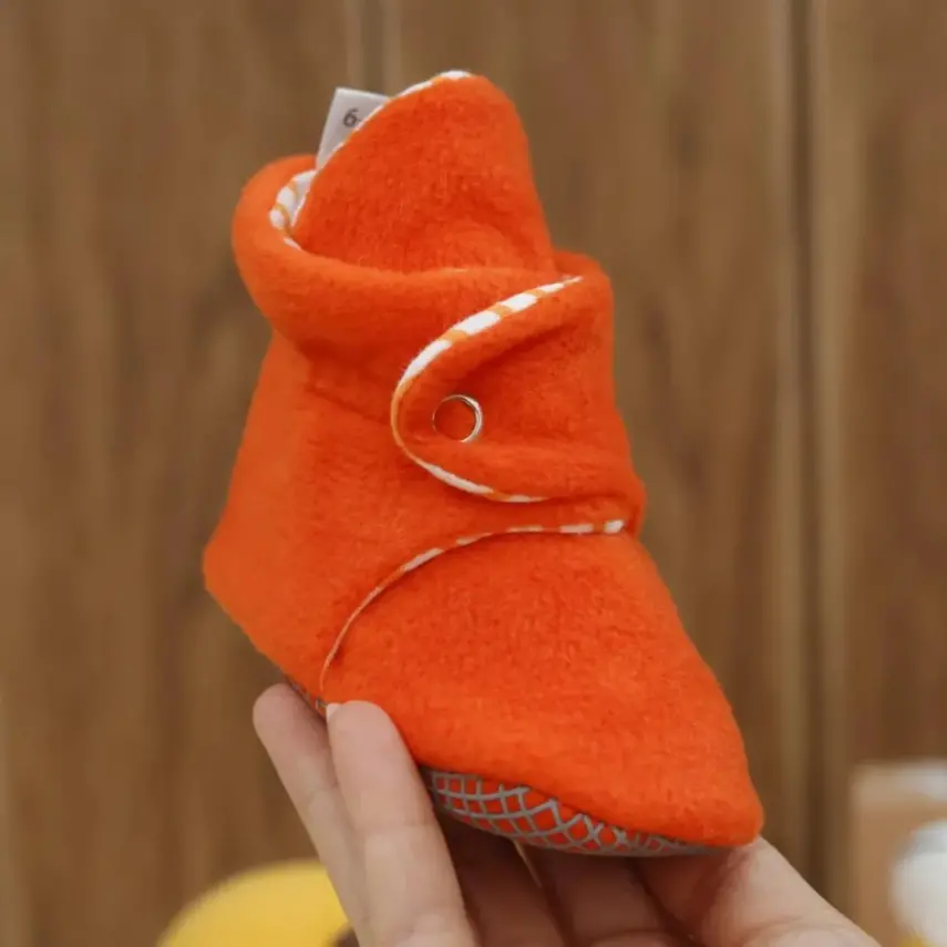 Ella Bonna Unisex Panduf Organik Pamuk Kaydırmaz Taban Turuncu - 6