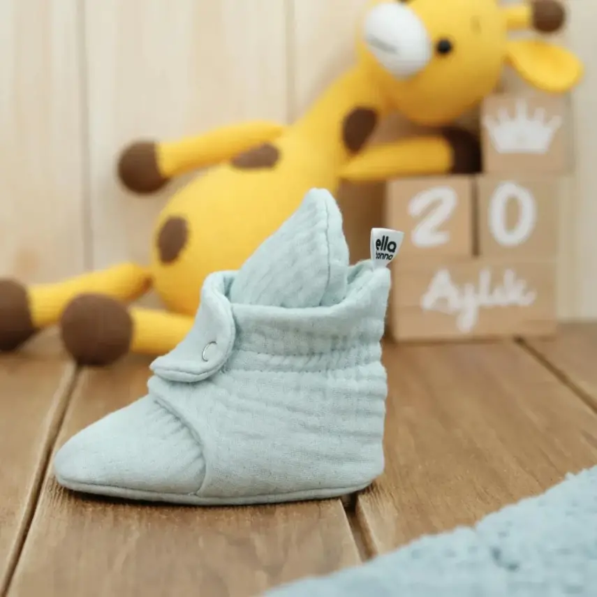 Ella Bonna Unisex Panduf Organik Pamuk Müslin Mint Yeşili - 4