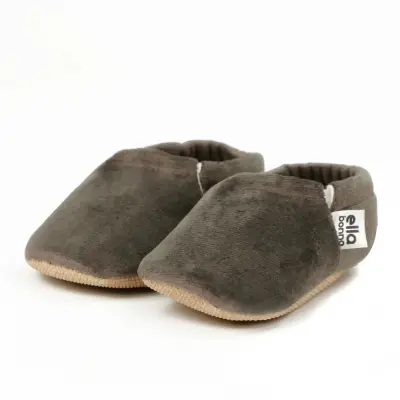 Ella Bonna Unisex Patik Kadife Kaydırmaz Taban Antrasit 