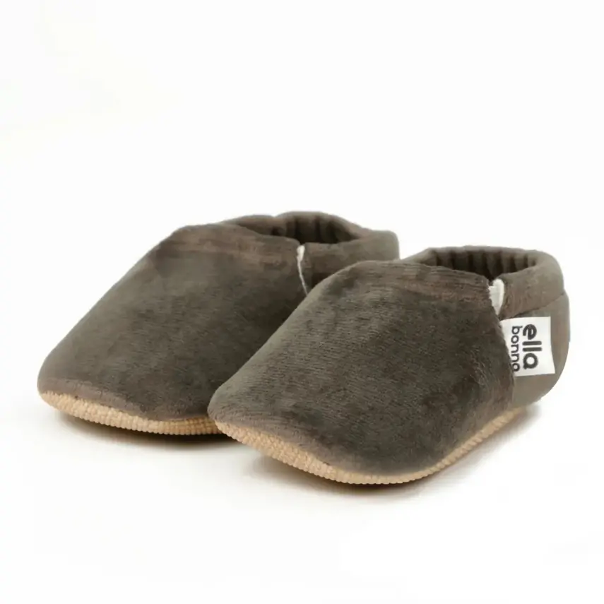 Ella Bonna Unisex Patik Kadife Kaydırmaz Taban Antrasit - 18