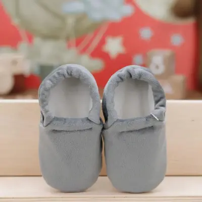 Ella Bonna Unisex Patik Kadife Kaydırmaz Taban Gri - 7