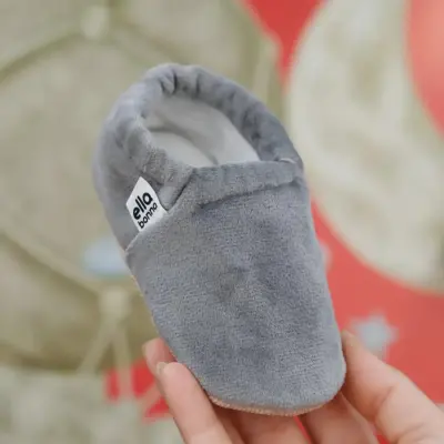 Ella Bonna Unisex Patik Kadife Kaydırmaz Taban Gri - 14