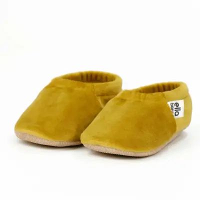 Ella Bonna Unisex Patik Kadife Kaydırmaz Taban Hardal 