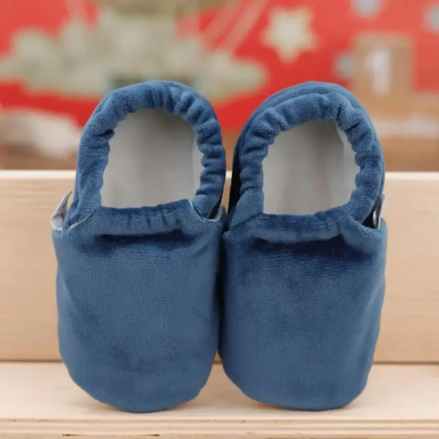 Ella Bonna Unisex Patik Kadife Kaydırmaz Taban Lacivert - 16