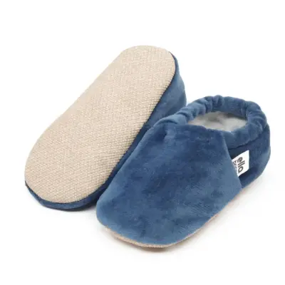 Ella Bonna Unisex Patik Kadife Kaydırmaz Taban Lacivert - 12