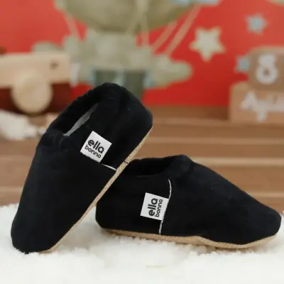 Ella Bonna Unisex Patik Kadife Kaydırmaz Taban Siyah - 3