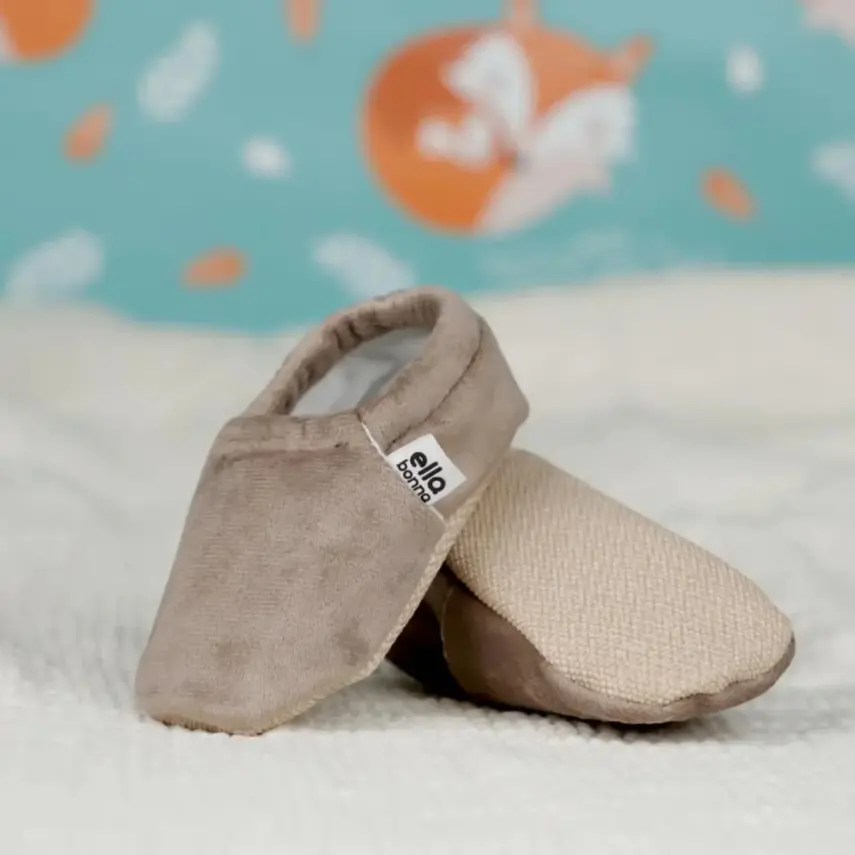 Ella Bonna Unisex Patik Kadife Kaydırmaz Taban Vizon - 7