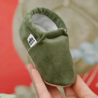 Ella Bonna Unisex Patik Kadife Kaydırmaz Taban Yeşil - 3