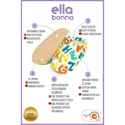 Ella Bonna Unisex Patik Kaydırmaz Taban Alfabe - 15