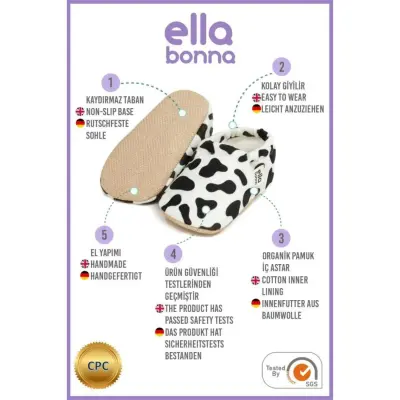 Ella Bonna Unisex Patik Kaydırmaz Taban İnek - 19