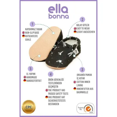 Ella Bonna Unisex Patik Kaydırmaz Taban Karanlık Uzay - 2