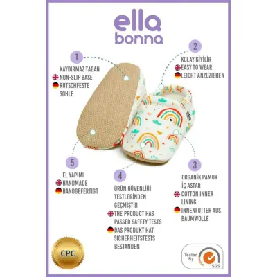 Ella Bonna Unisex Patik Kaydırmaz Taban Rainbow - 3