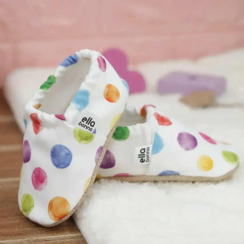 Ella Bonna Unisex Patik Kaydırmaz Taban Renkli Noktalar - 6
