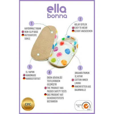 Ella Bonna Unisex Patik Kaydırmaz Taban Renkli Noktalar - 5