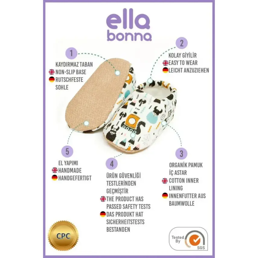 Ella Bonna Unisex Patik Kaydırmaz Taban Vikingler - 7
