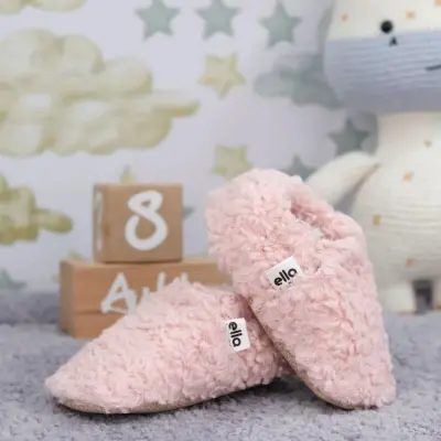 Ella Bonna Unisex Patik Organik Pamuk Kaydırmaz Taban Pembe - 6