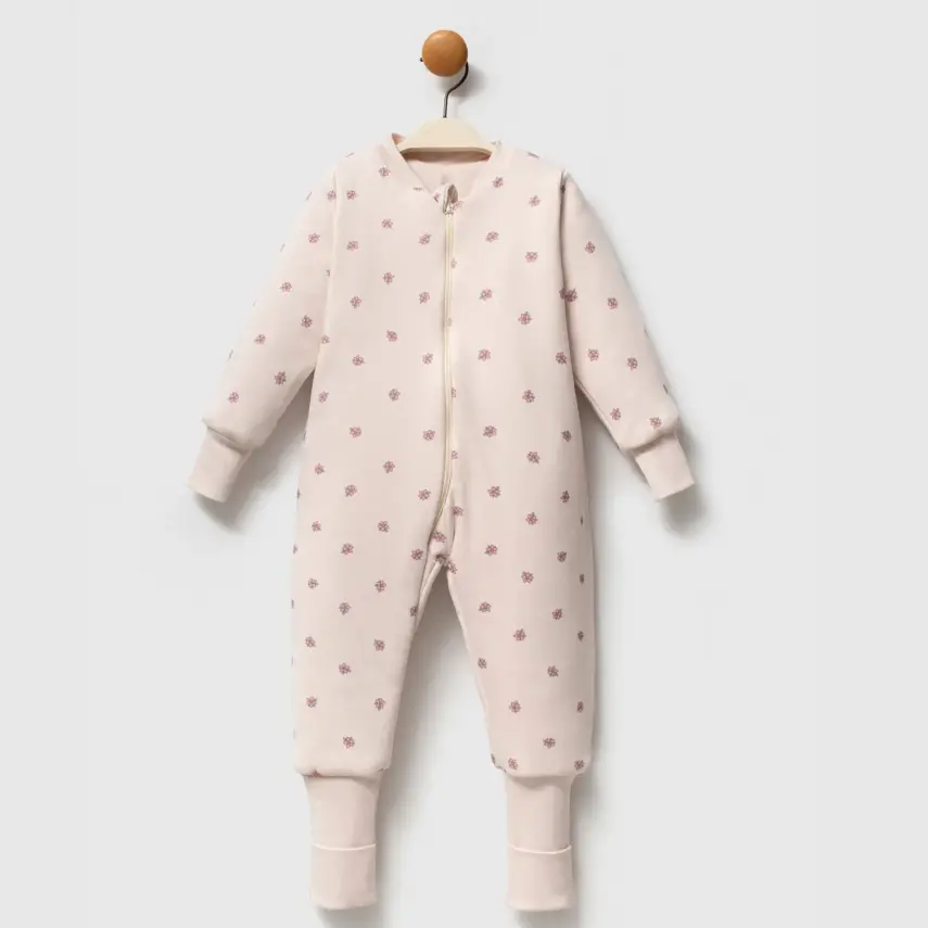 Ella Bonna Uyku Tulumu Çoraplı 2,5 Tog Bej Flowers - 14