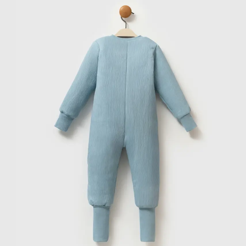 Ella Bonna Uyku Tulumu Çoraplı 2,5 Tog Jakarlı Mavi - 2